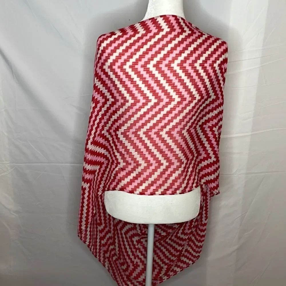 Scarf Infinity Red White Pink Lightweight - Picture 3 of 4